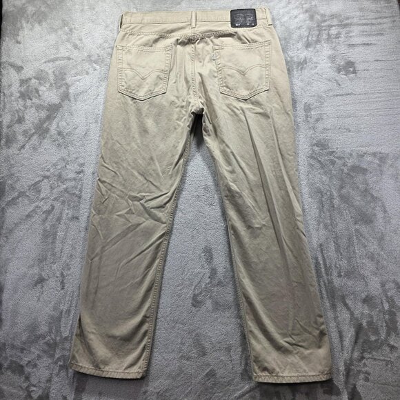 Levis 514 Jeans Mens 36x32 Khaki Tan Chino Straight Leg 5-Pocket 100% Cotton - Picture 1 of 12